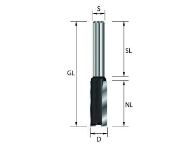 Nutfräser HW Z2 D2x6x43mm S6