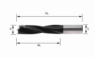 ENT HW-Dübellochbohrer 70,0mm lang, rechts, mit Rückenführung