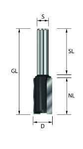 Nutfräser HW Z2 D8x20x67mm S12