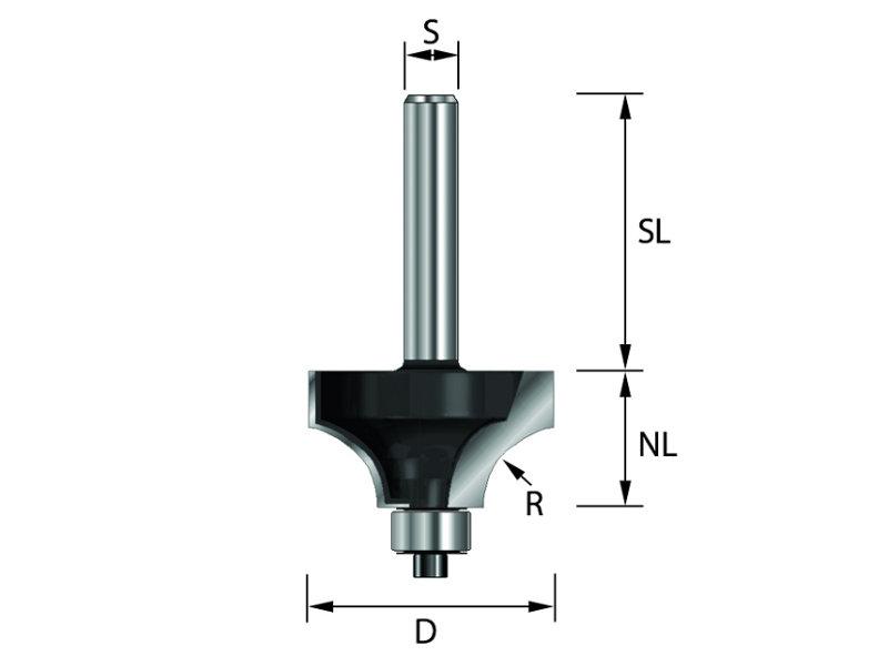 Viertelstabfräser HM R2mm S8