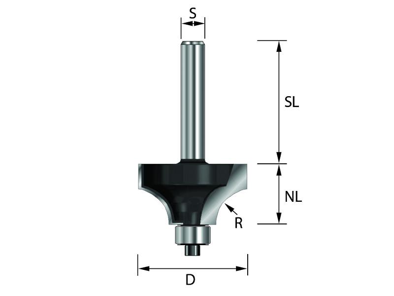 Viertelstabfräser HM R4mm S8 Viertelstabfräser HM R4mm S8