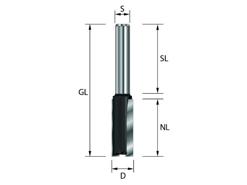 Nutfräser HW Z2 D10x20x52mm S8