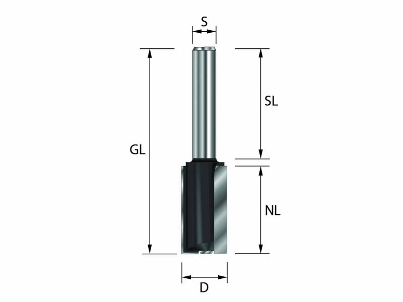 ENT Nutfräser HM D10x20x52mm Z2+1 S8