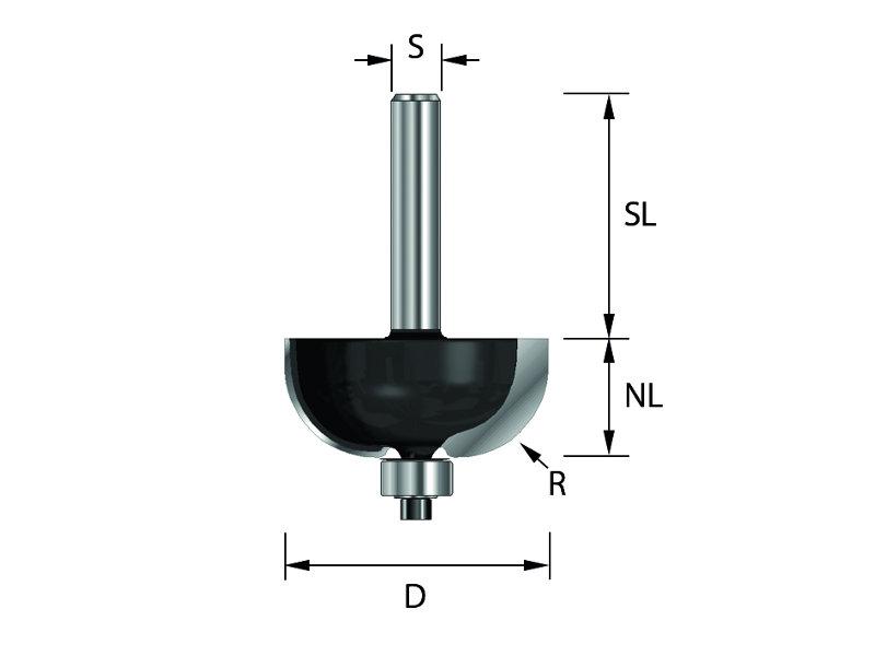 Hohlkehlfräser HM R5mm S8