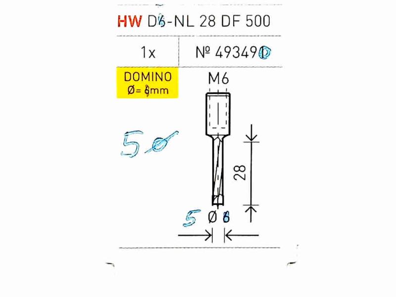 Festool DOMINO Fräser D 5-NL 20 HW-DF 500 493490