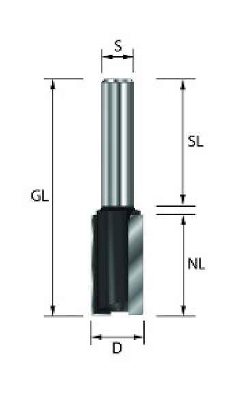 Nutfräser HW Z2 D8x20x67mm S12